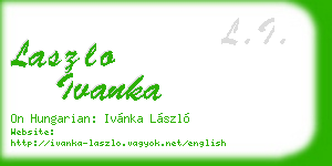 laszlo ivanka business card