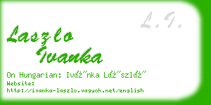 laszlo ivanka business card